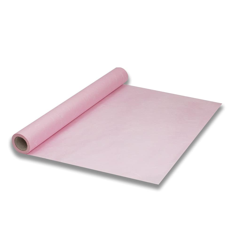 Premium Korean Traditional Mulberry Hanji Paper Roll - Natural Fiber Texture, Unyong Pink (21.3
