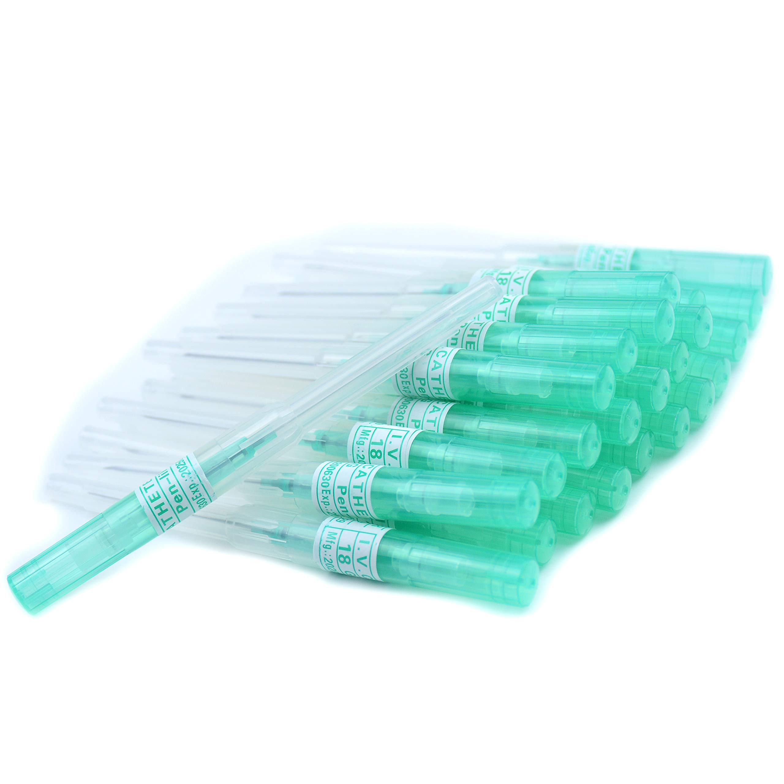 Aokbean 18G Gauge Disposable Body Piercing Needles - 50 pcs Professional IV Catheter Needles for Nose, Ear & Lip Piercing | Tattoo & Body Art Supplies | Perfect for Professional Studios & Home Use