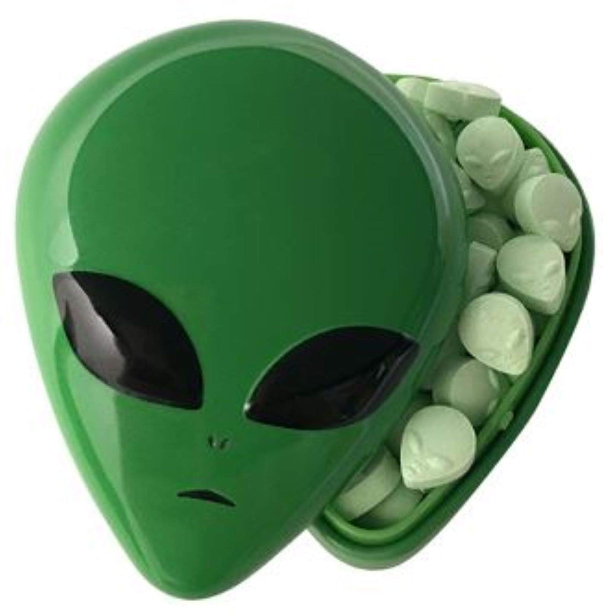 Boston America Halloween Alien Head Sours Tin - 1oz Sour Candy for Trick or Treat, Movie Nights & Themed Parties - Perfect for Halloween Favors & Spooky Celebrations