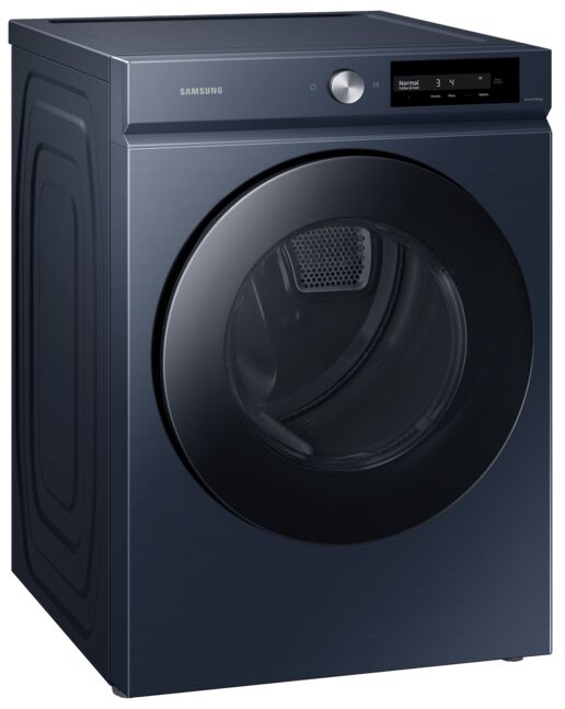 Samsung BESPOKE 7.5 cu. ft. Navy Steel Front Load Steam Dryer with Smart Dial - DVE46BB6700DAC | Smart Home Laundry Solution for Large Families & Modern Homes