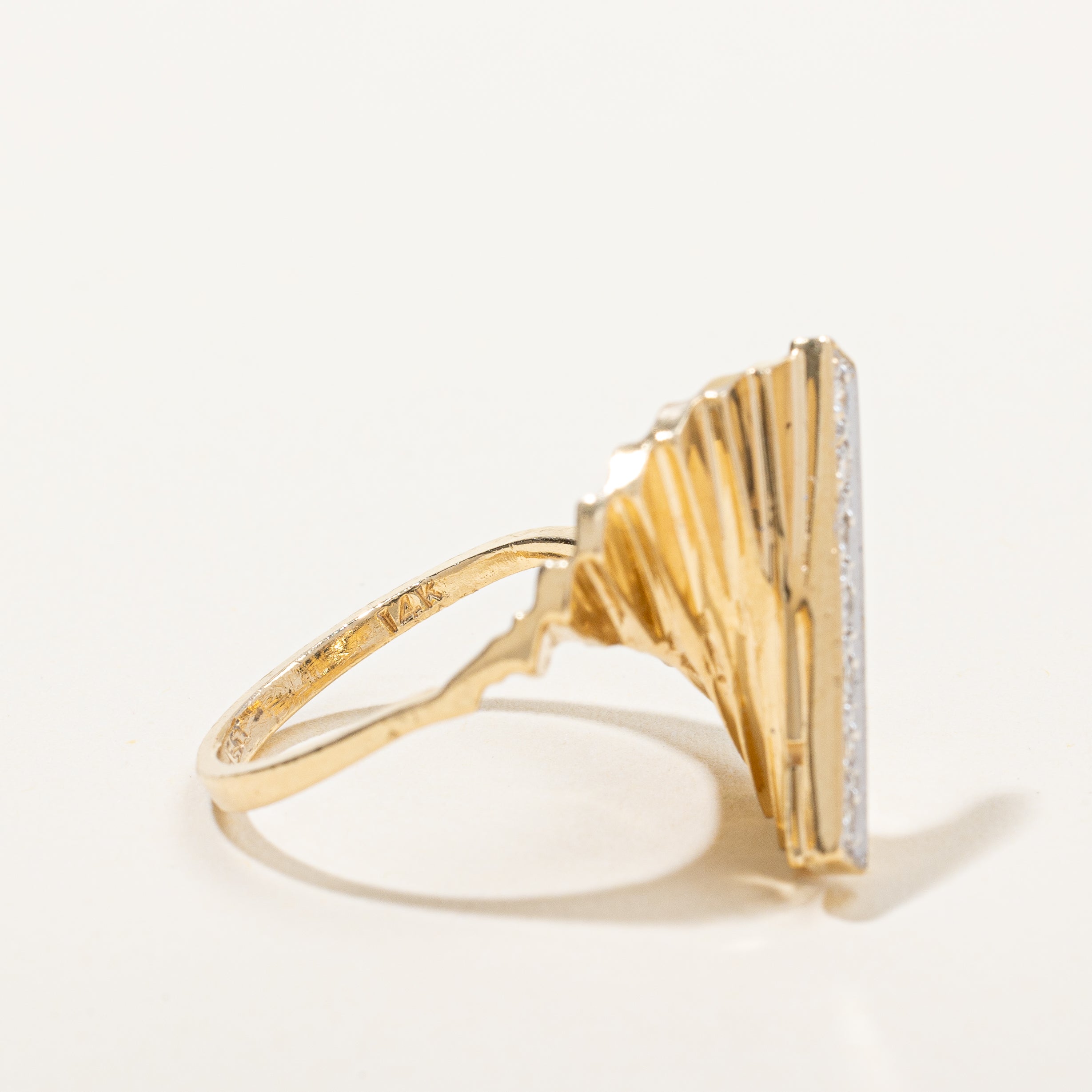 Custom Twisted Fan Diamond Cocktail Ring - 0.25 Carat Total Weight | Size 5.5 | Elegant Statement Jewelry for Parties, Weddings & Special Occasions