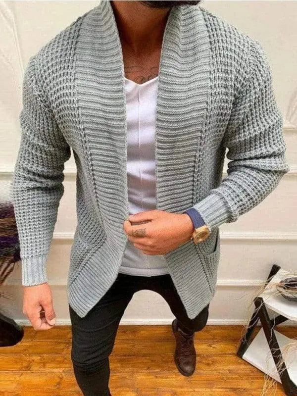 Men's Loose Fit Casual Knit Cardigan Sweater - Comfortable Lightweight Pullover for Fall & Winter Layering