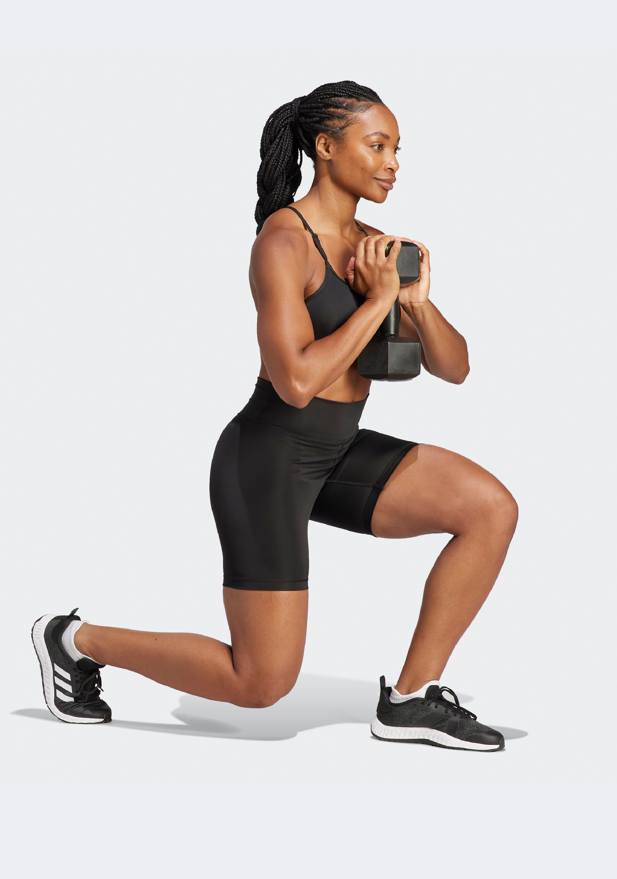 Adidas Women's 7 Inch Running Shorts with Built-in Liner - Black Athletic Compression Tights for Yoga, Gym Workouts & Casual Wear
