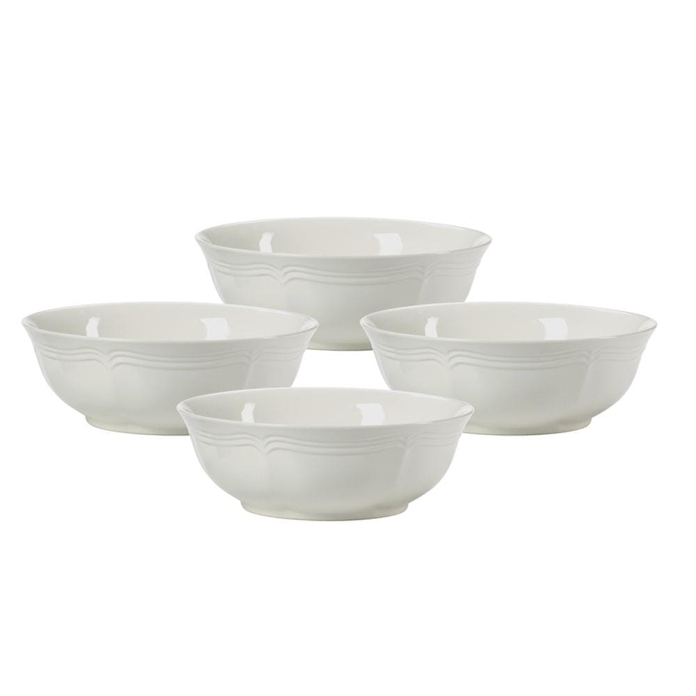 French Countryside® Set of 4 Coupe Cereal Bowls - Elegant Porcelain Breakfast Bowls for Cereal, Soup & Dessert - Perfect for Farmhouse Dining, Brunch & Home Decor