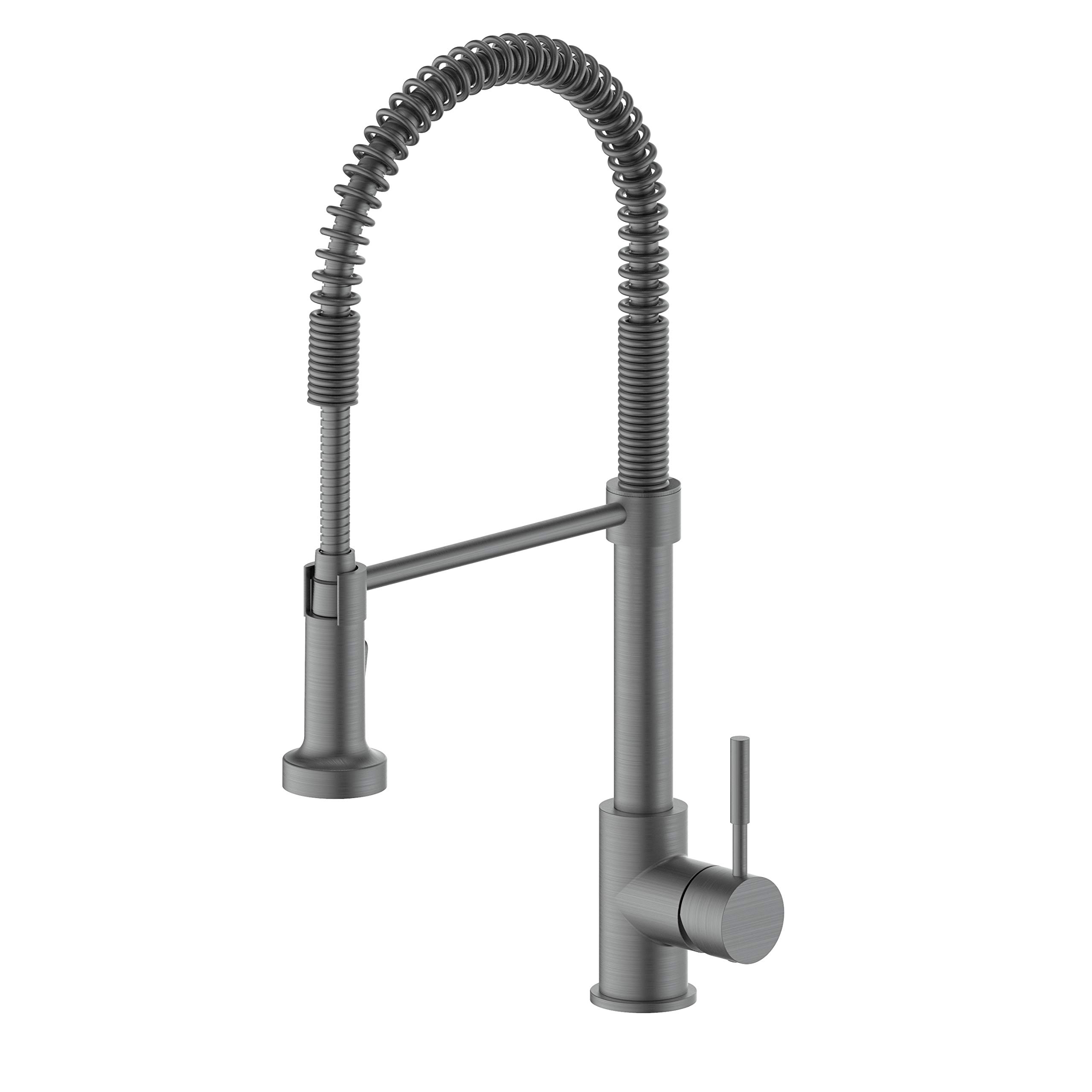 ZLINE Apollo Commercial Style Kitchen Faucet in Gun Metal Finish - Heavy Duty Pull Down Sprayer with High Arc Spout (FSNZ-GM) - Perfect for Restaurant Style Kitchens & Modern Home Renovations