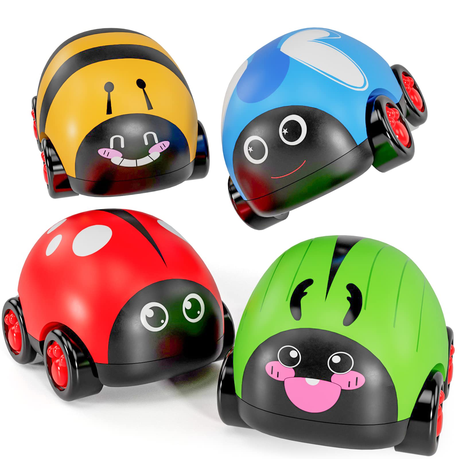 **Colorful Cartoon Friction-Powered Toy Cars for Toddlers - Push & Go Vehicles for 3 Year Old Boys & Girls - Best Birthday Gift for Kids - Perfect for Indoor Play, Outdoor Fun & Early Learning Development**