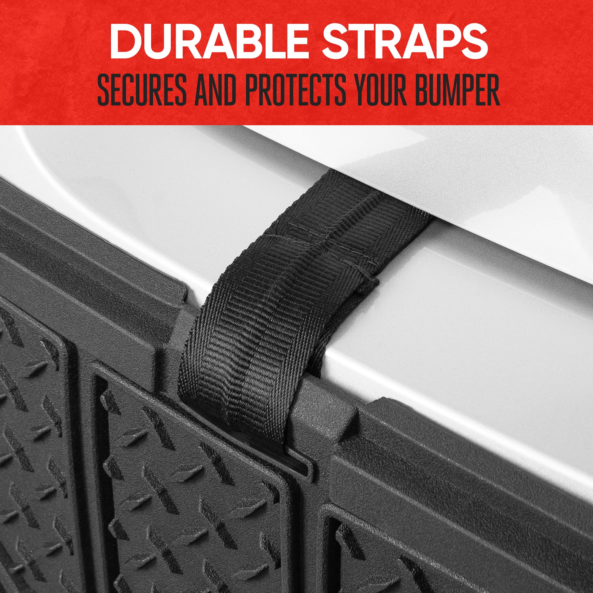 Motor Trend Heavy-Duty Car Bumper Guard - Rear Bumper Protector for Parked Vehicles with High-Intensity Reflector (Fits Cars & Small SUVs) | Easy Installation & Enhanced Night Visibility for Parking Safety