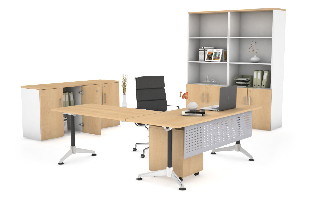 Premium L-Shaped Corner Executive Office Desk - Blackjack Design [1800L x 1700W] - Perfect for Home Office, Gaming Setup & Workspace Organization