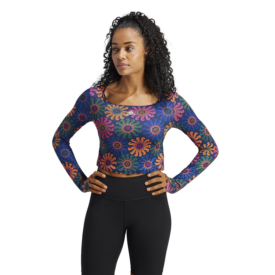 Adidas Women's Adidas x FARM Rio Crop Long Sleeve T-Shirt (IM2360) - Athletic Wear, Yoga, Running & Casual Outfits