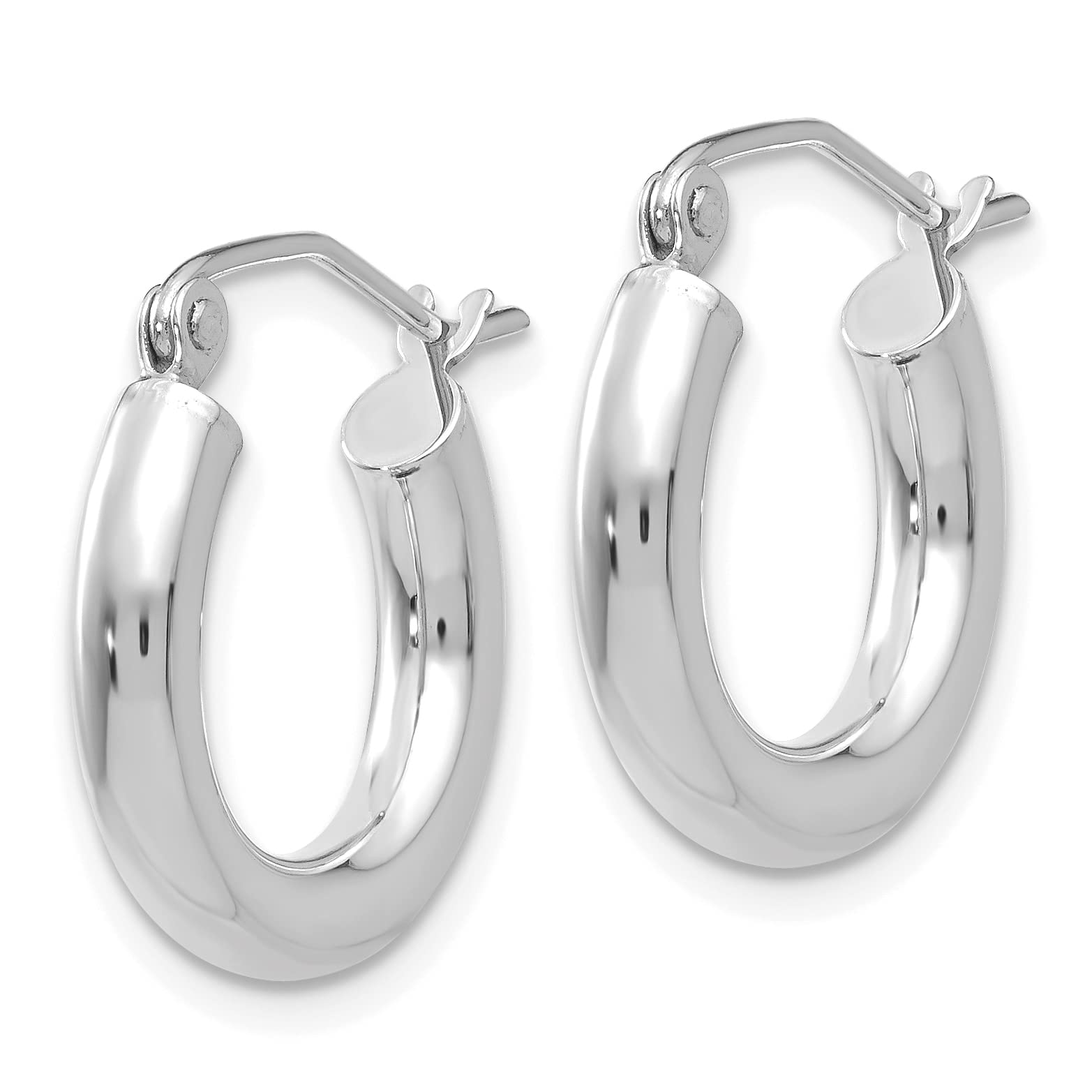 14K White Gold Round Hoop Earrings for Women - Classic Everyday Dainty Hoops - Perfect for Work, Date Night & Gifts