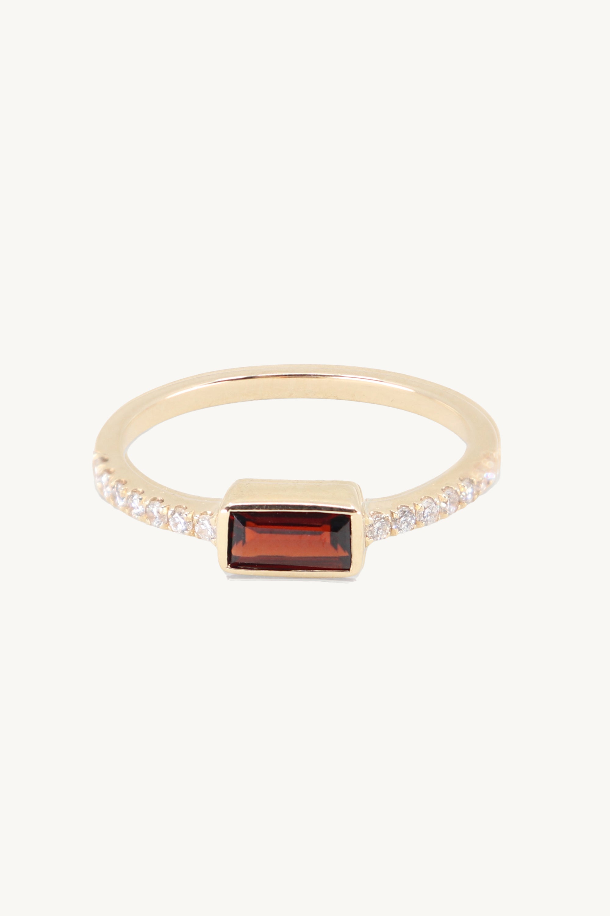 14K Yellow Gold Garnet and Diamond Wedding Band Ring for Women - Elegant Stackable Jewelry for Bridal, Anniversary & Special Occasions