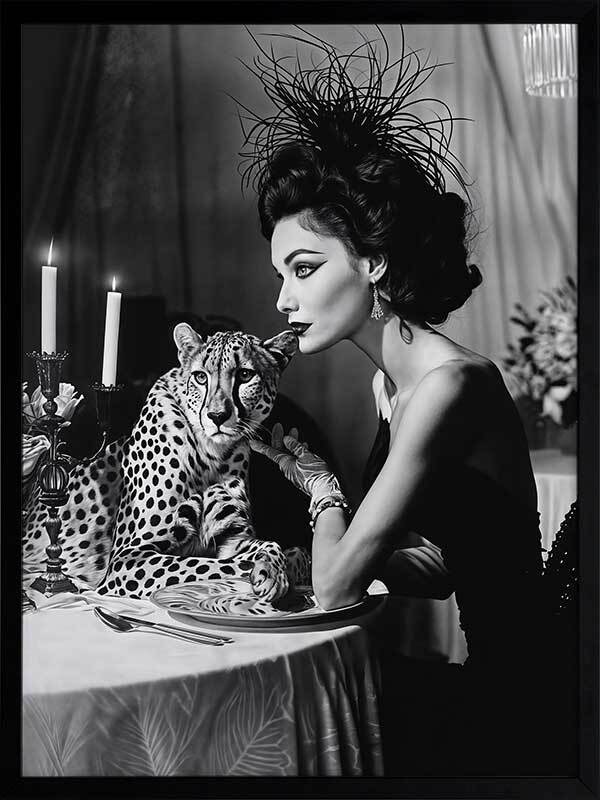 Feline Couture Framed Art Print - Cat Lover Home Decor - Perfect for Living Room, Bedroom & Office Wall Art