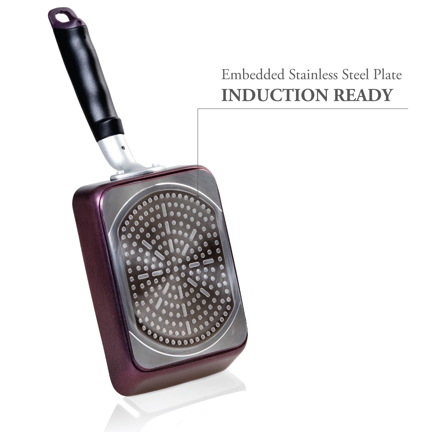 TECHEF Tamagoyaki Japanese Omelette Pan - Nonstick Egg Frying Pan Skillet, PFOA-Free, Dishwasher Safe, Induction Compatible, Made in Korea (Purple, Medium Size) - Perfect for Making Japanese Rolled Omelettes, Breakfast Eggs & Asian Cuisine