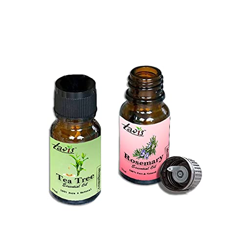 Pure Tea Tree Oil & Rosemary Essential Oil for Skin & Hair Care - Natural Antiseptic, Acne Treatment, Scalp Health - Perfect for Aromatherapy, DIY Beauty & Home Remedies