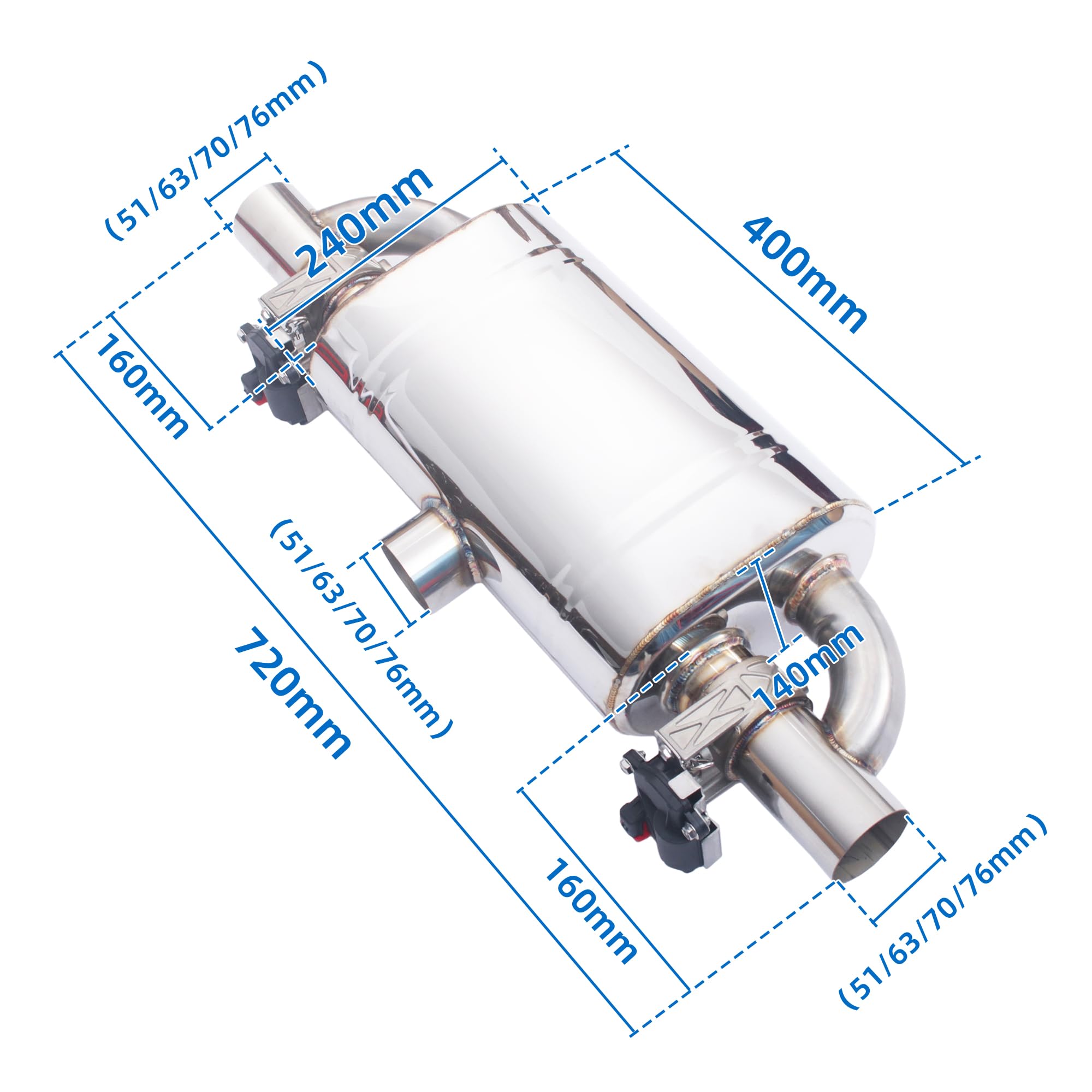 Performance Valved Muffler Kit - 2.75