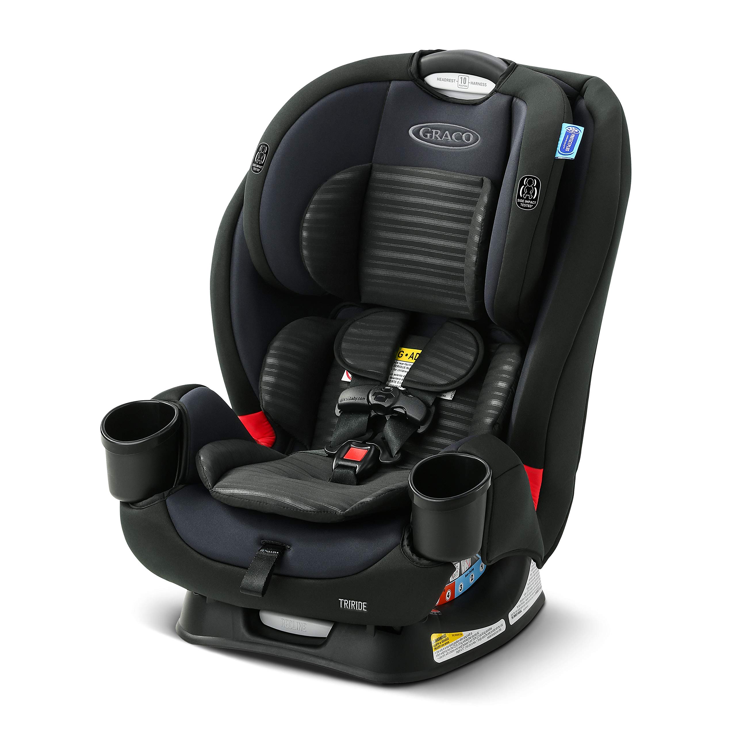 Graco TriRide 3-in-1 Convertible Car Seat - Rear & Forward Facing, Highback Booster with Reclining Feature & Adjustable Headrest - Safe & Comfortable for Infants to Toddlers - Perfect for Long Road Trips & Daily Commutes
