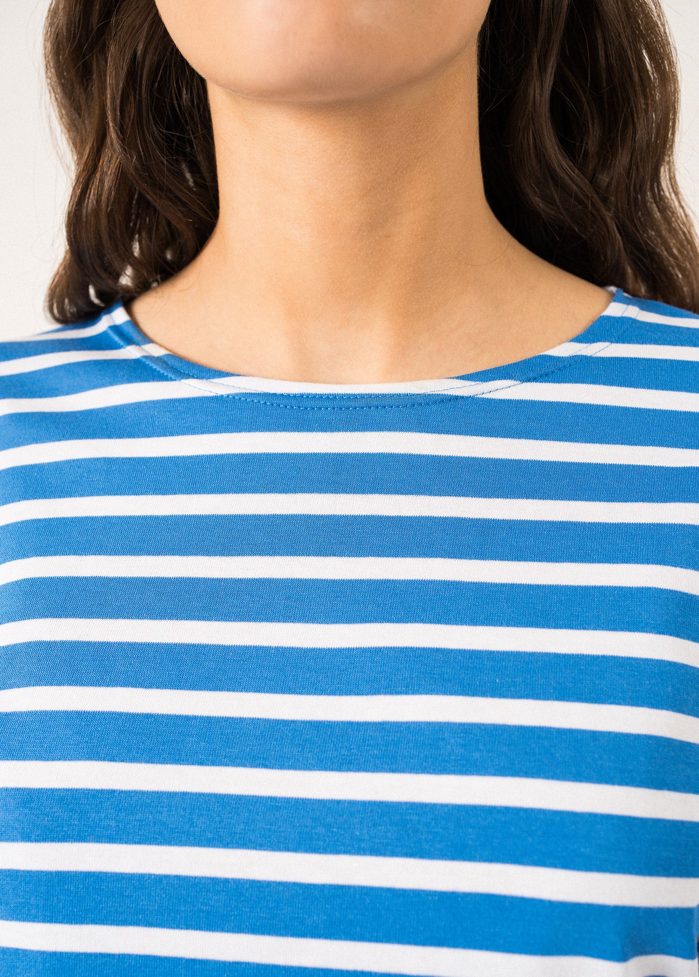 GALATHEE II Women's ¾ Sleeve Breton Striped Cotton Top - Soft & Comfortable Fit in Navy Blue & White | Casual Wear, Office Outfits & Weekend Style