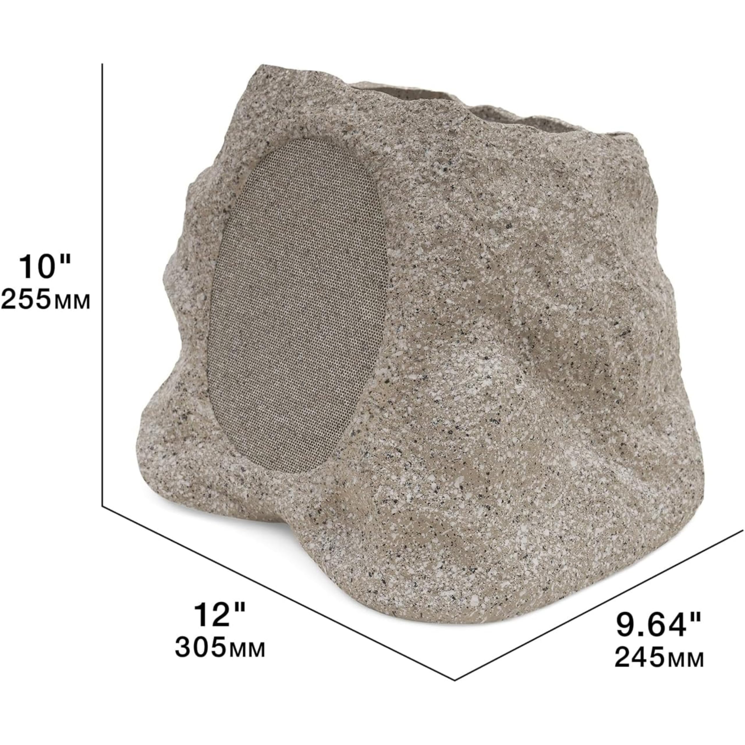 Victrola Rock Speaker Connect - Stone Wireless Outdoor Speaker with Bluetooth 5.3, 22-Hour Battery, Solar Charging, IP65 Water & Dust Resistant, Link Up to 20 Speakers for Backyard, Patio, and Poolside Entertainment
