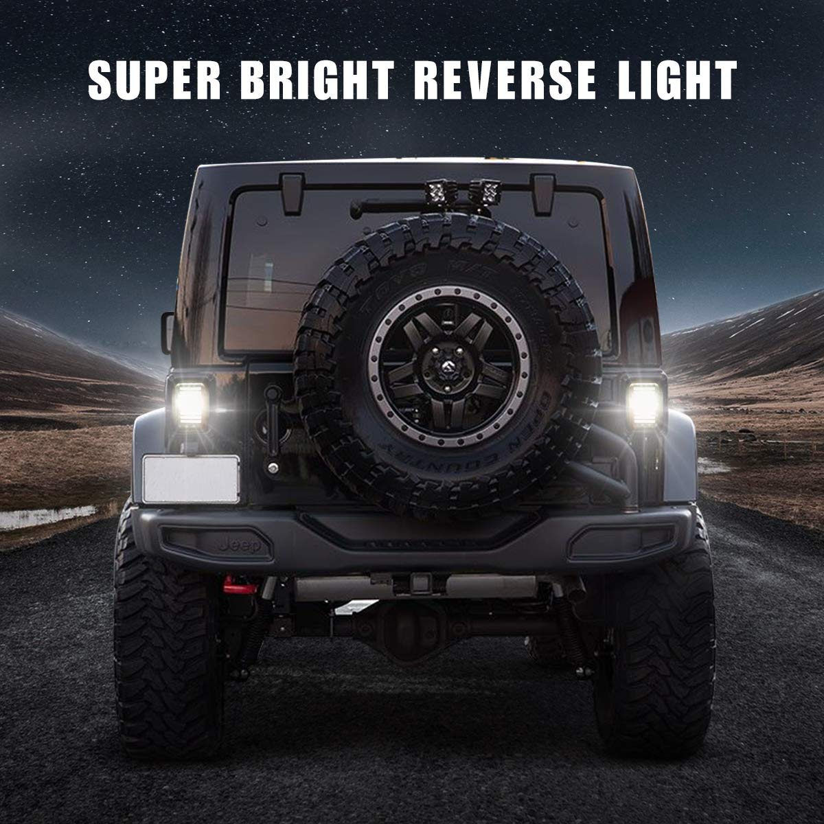 AUDEXEN LED Tail Lights for Jeep Wrangler JK JKU 2007-2018 - C-Shaped Clear Lens Design, 20W Reverse Lights, Built-in EMC, DOT Compliant (2-Piece Set) - Perfect for Off-Roading, Night Driving & Jeep Customization