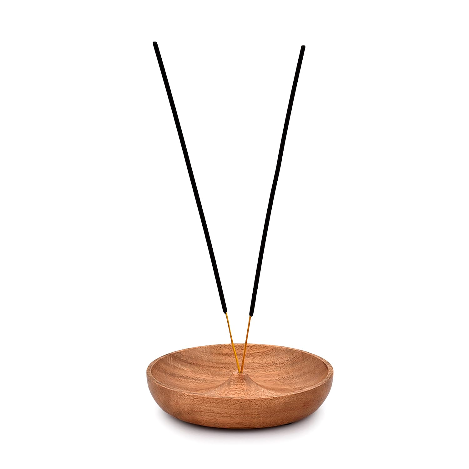 Premium Acacia Wood Round Incense Holder & Ash Catcher - 5