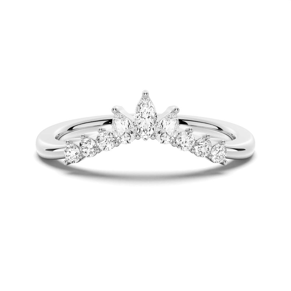 Lunette Nested Diamond Wedding Ring - 14K White Gold Bridal Set for Women | Perfect for Engagement, Anniversary & Romantic Occasions