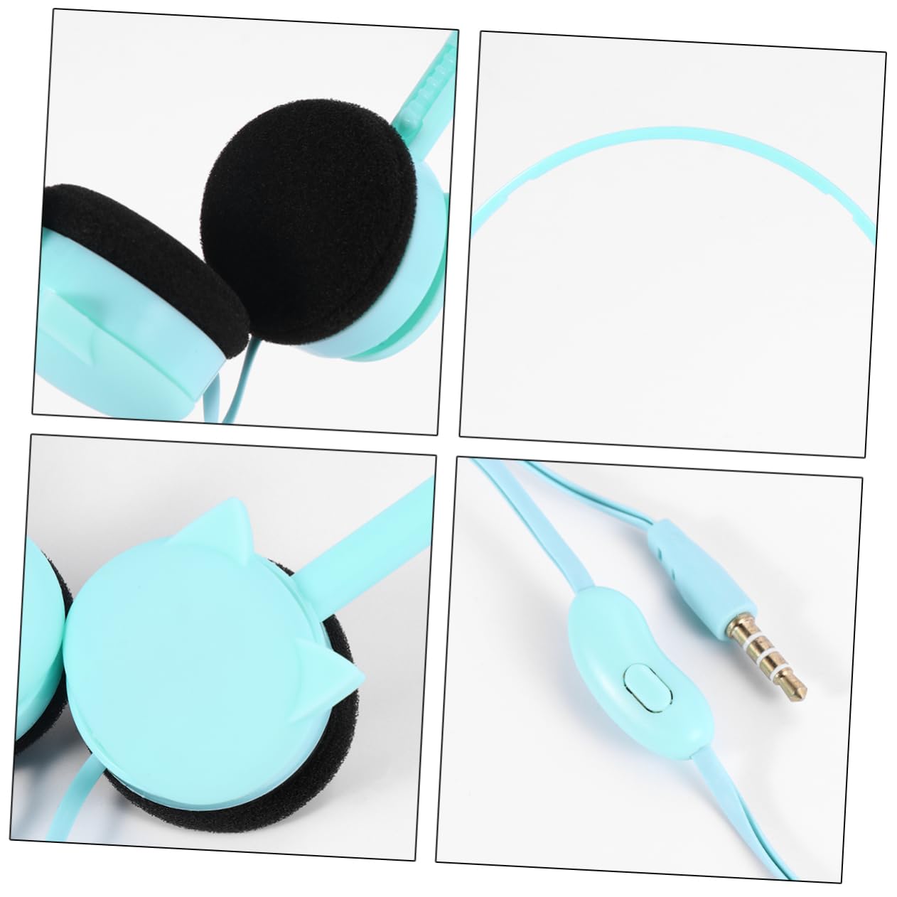 PartyKindom 2 Pack Stylish Cat Ear Headphones with Microphone - Bass Boosted Gaming Headset for Girls, Comfortable Over-Ear Design for PC & Mobile - Perfect for Gaming, Streaming & Online Classes