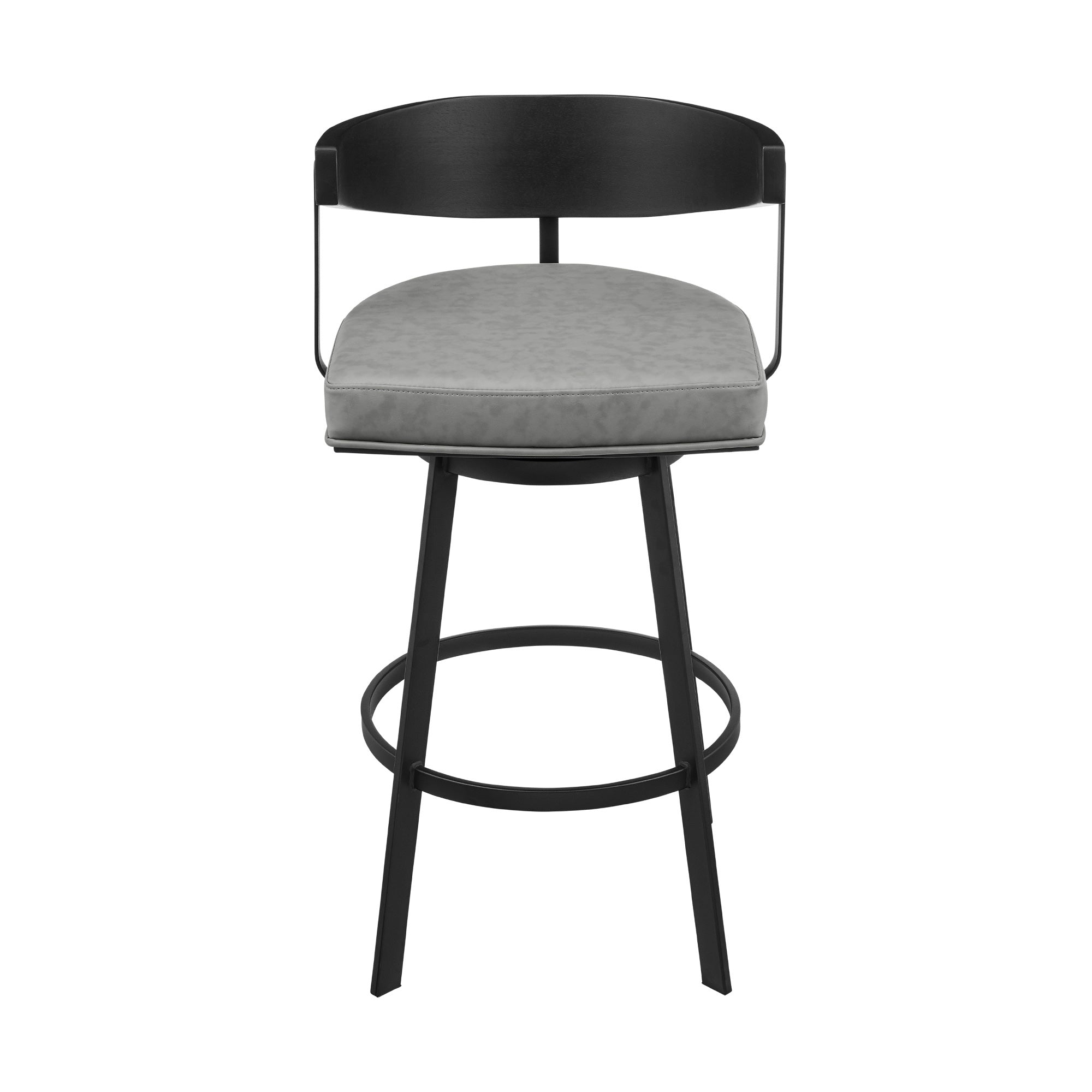 Lacey Swivel Bar Stool - Modern Upholstered Counter Height Stool with Back Support - Perfect for Kitchen Island, Breakfast Nook & Home Bar Decor