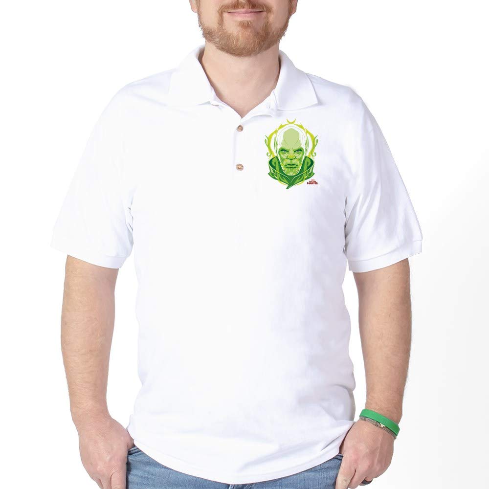 Captain Marvel Polo Shirt for Men - Official Talos Character Design - Comfortable Golf Shirt for Casual Wear & Superhero Fans - Perfect for Cosplay, Comic Con & Marvel Themed Events