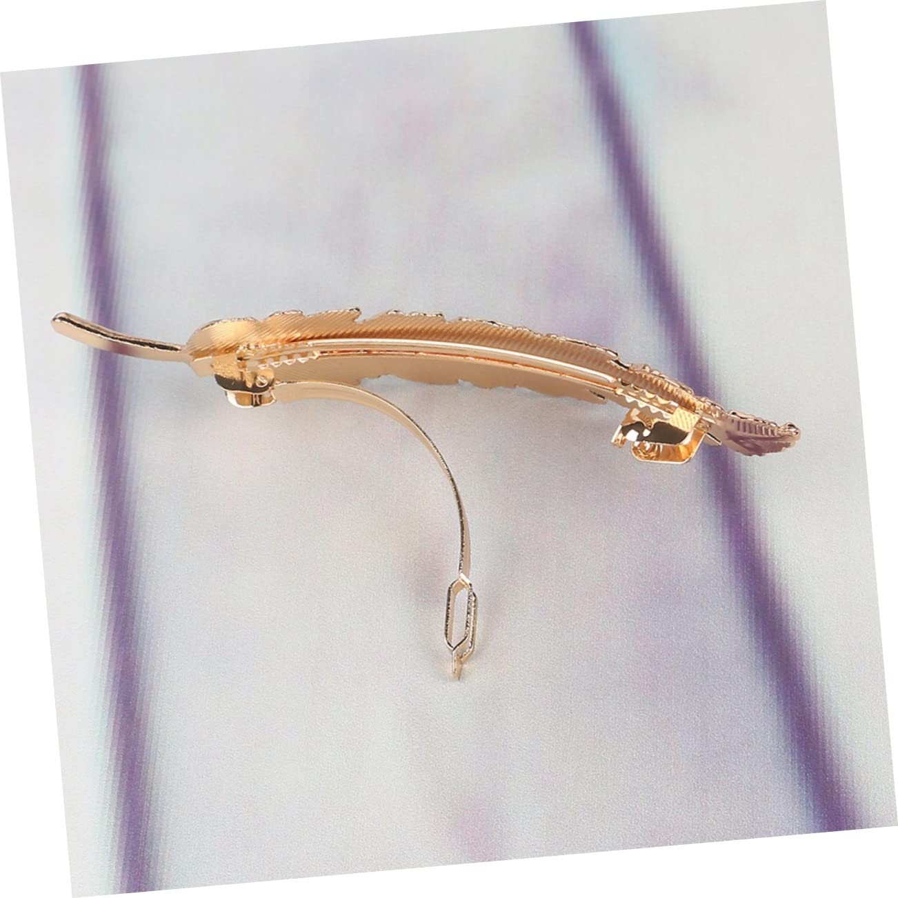 Beavorty Leaf Shaped Ponytail Holder - Alloy Hair Clip Barrette for Women & Girls (Golden/Silver) | Time-Saving Styling Tool for Work, Gym & Everyday Hairstyles
