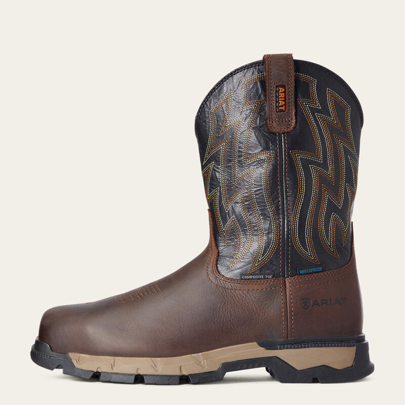 Rebar Flex Western Waterproof Composite Toe Work Boots for Men - Durable Safety Shoes for Construction, Ranch & Outdoor Work