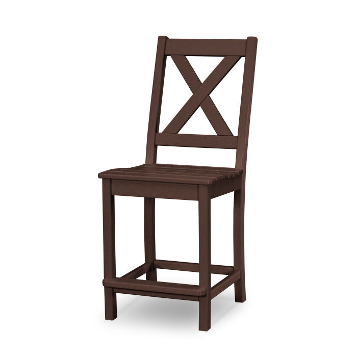 POLYWOOD Braxton Counter Height Bar Stool - Outdoor & Indoor Durable Plastic Adirondack Chair for Patio, Deck, Poolside, and Kitchen Counter Use