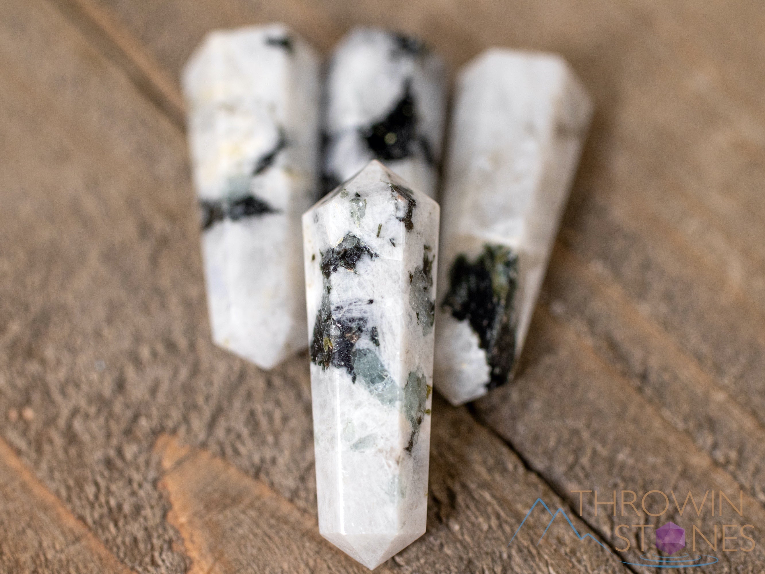 Rainbow Moonstone Crystal Points - Mini Natural Gemstones for Jewelry Making, Healing Crystals & Meditation Stones (E1396) | Perfect for DIY Crafts, Energy Healing & Spiritual Gifts