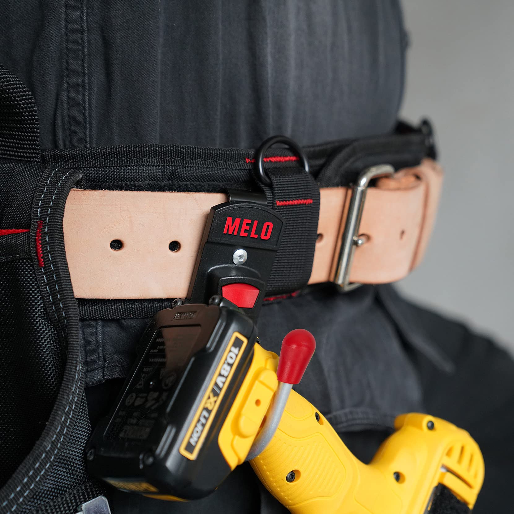 MELOTOUGH Heavy Duty Tool Holster for Cordless Drills - Adjustable Belt Hook & Holder for Easy Access - Perfect for Construction, DIY Projects & Home Repairs