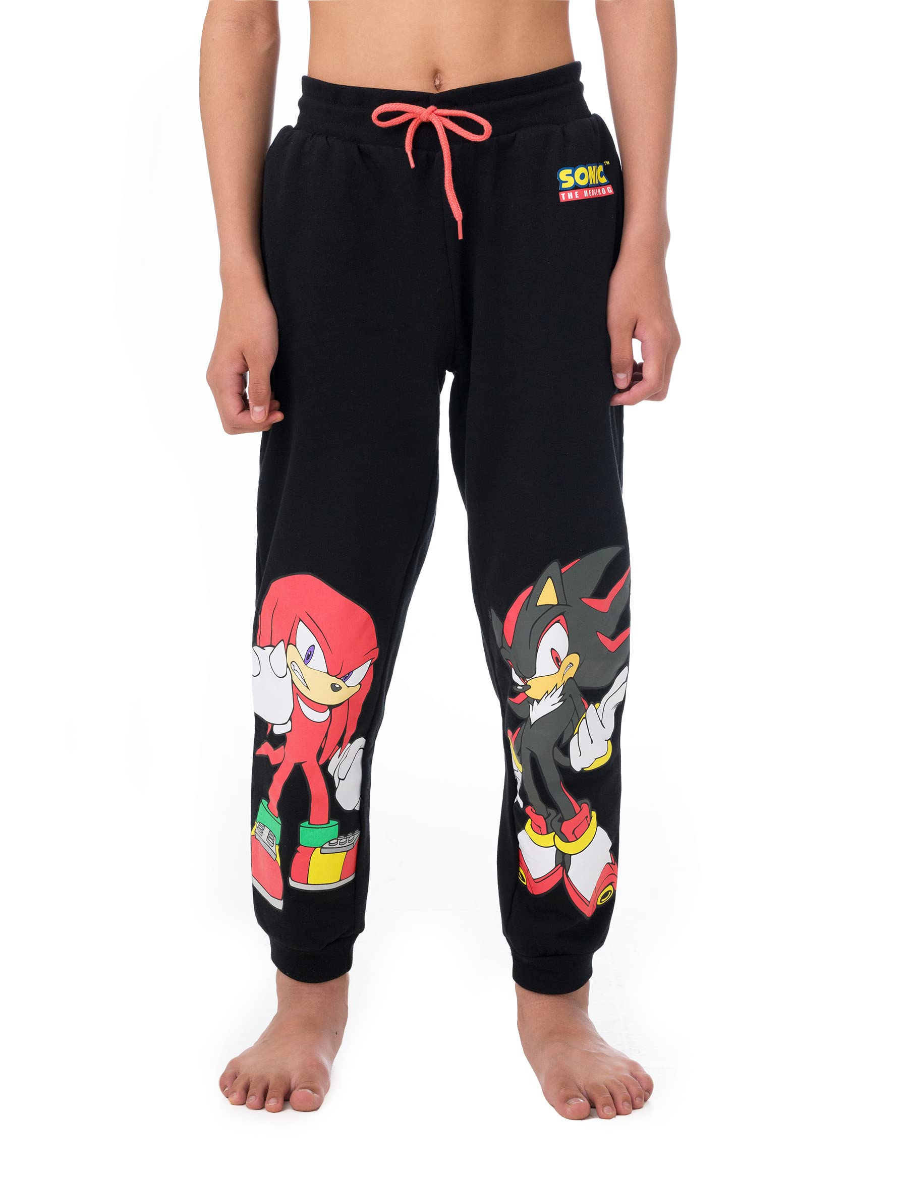 Sonic The Hedgehog Shadow and Knuckles Classic Jogger Sweatpants for Kids - Small (6-7 Years) Black with Pocket | Comfortable Playwear for Boys & Girls | Perfect for Gaming, School & Outdoor Activities