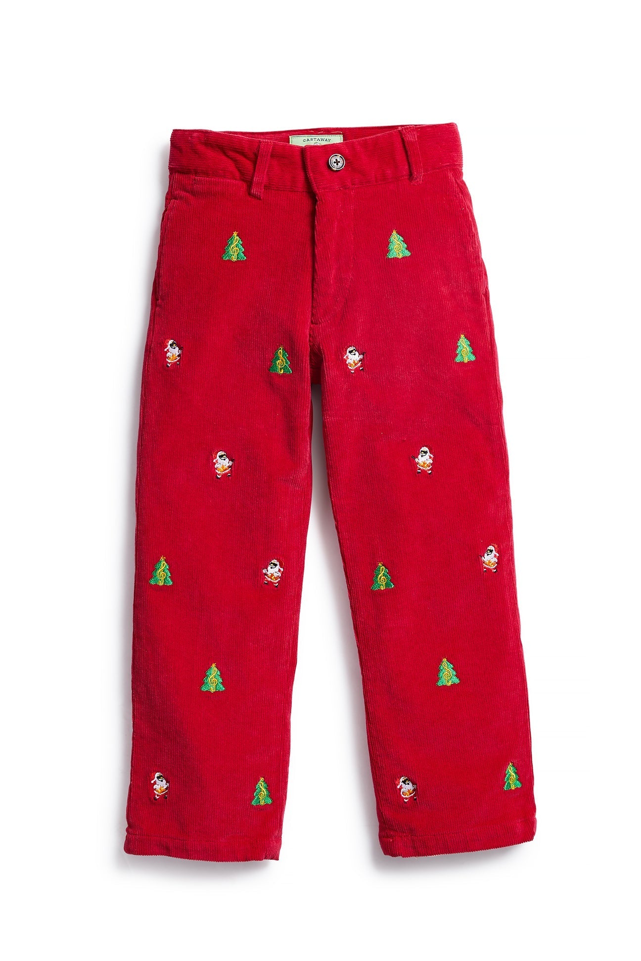 Boys Corduroy Pants for Christmas - Crimson Beachcomber Style with 