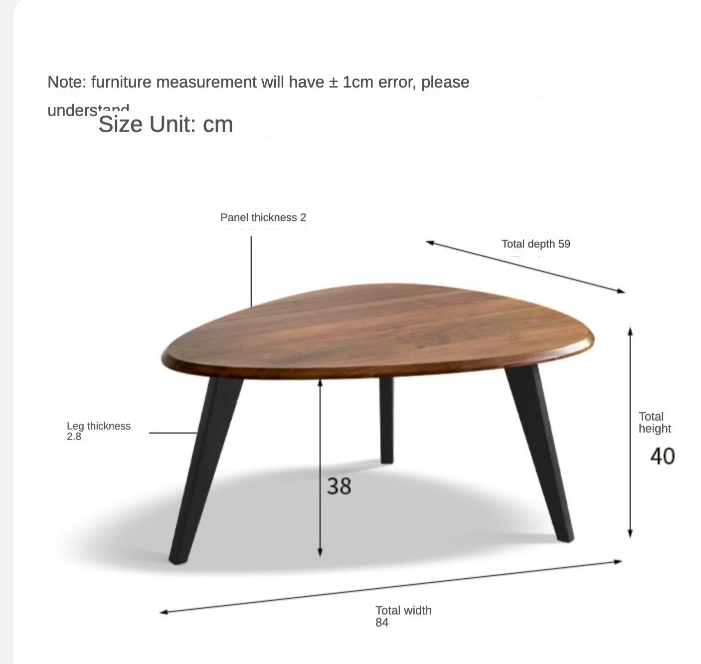 Solid Black Walnut Wood Coffee Table - Handcrafted Modern Living Room Furniture for Home Decor & Entertaining