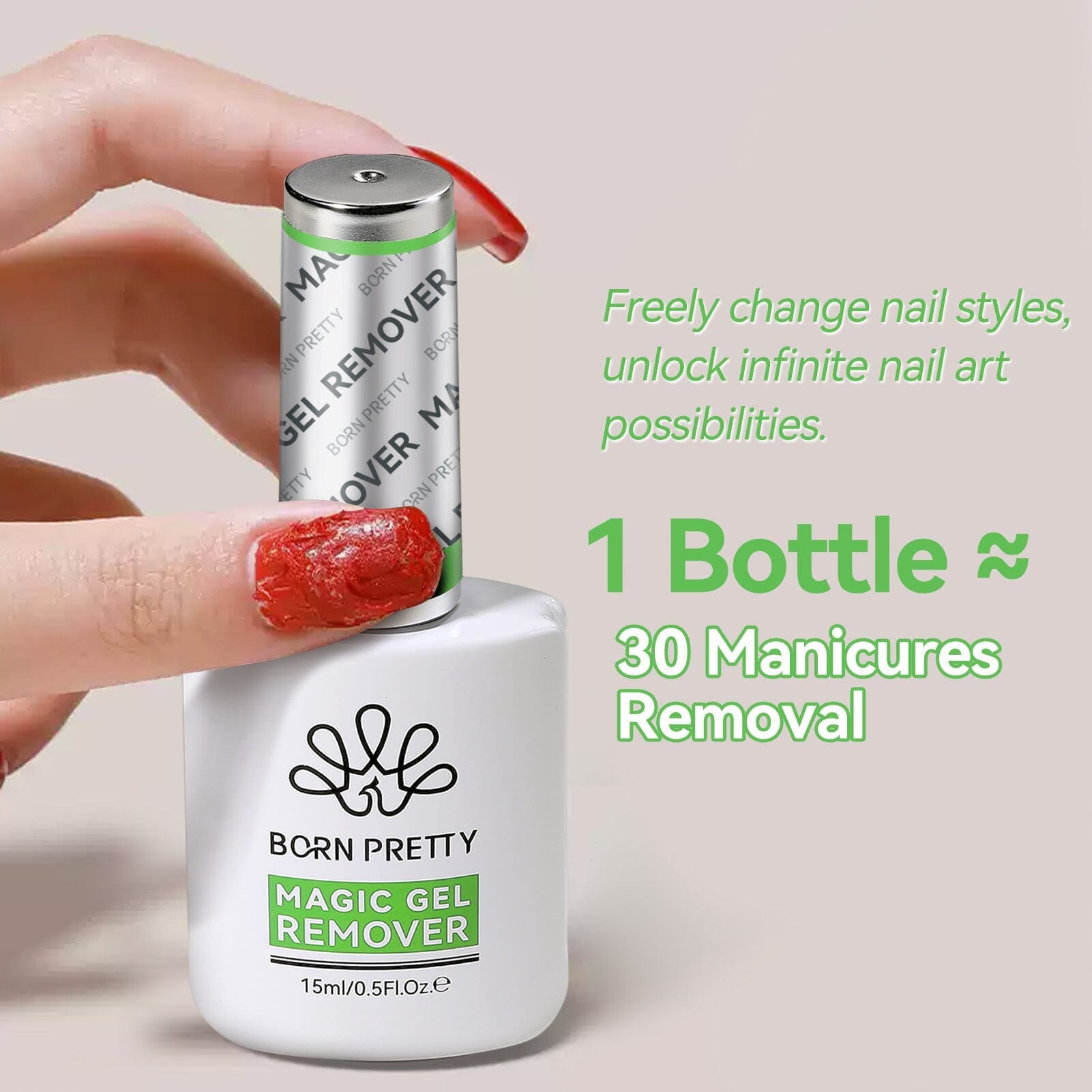 3 Bottles Set Magic Gel Nail Polish Remover with Base & Top Coat 15ml - Perfect for At-Home Manicures & Salon-Quality Nails