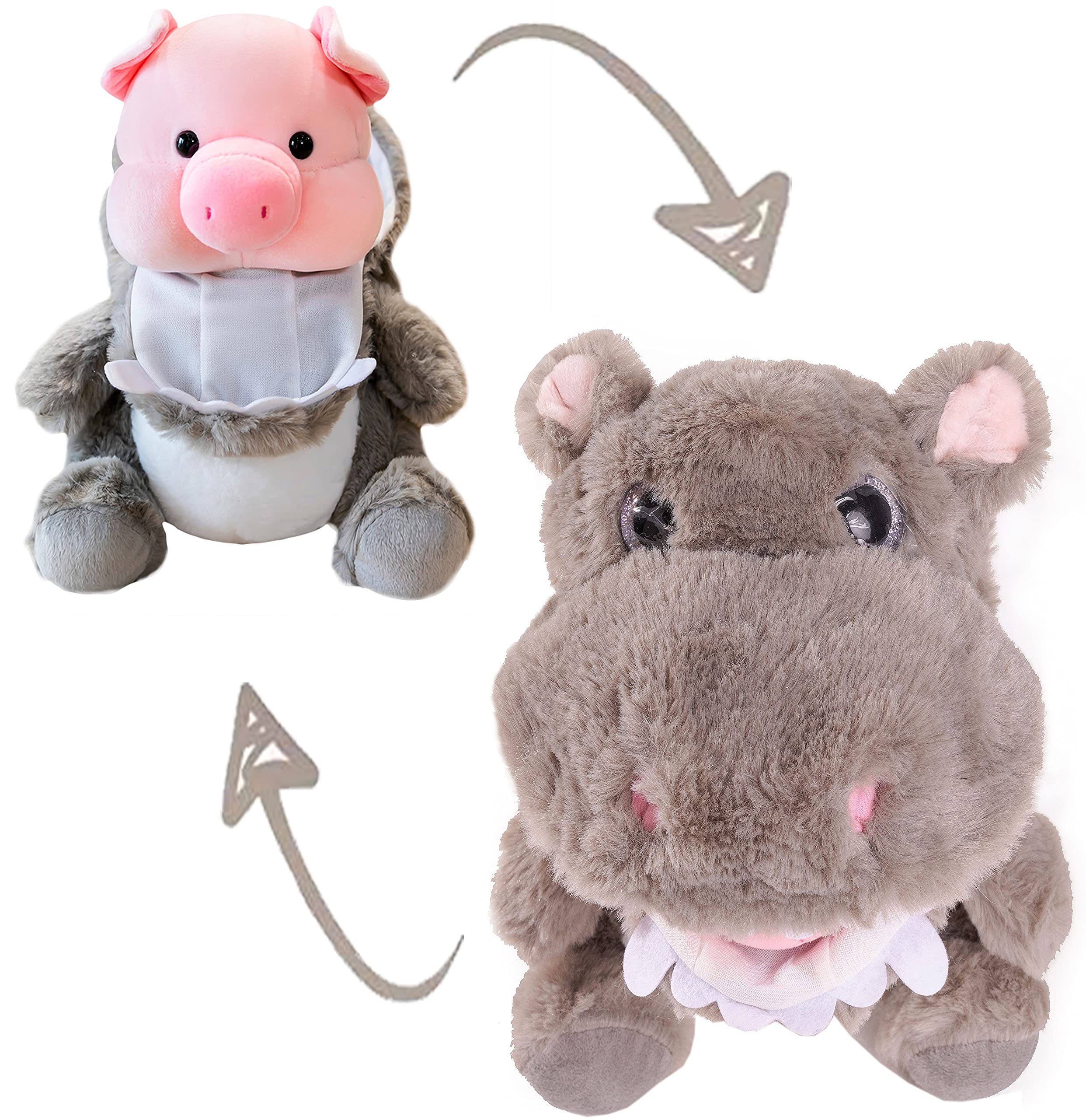 Adorable Pig Plush Toy in Hippo Costume - Soft Stuffed Animal for Kids & Adults | Perfect Gift for Birthday, Valentine's Day, Christmas | Cute Nursery Decor, Party Favors, and Cuddly Companion