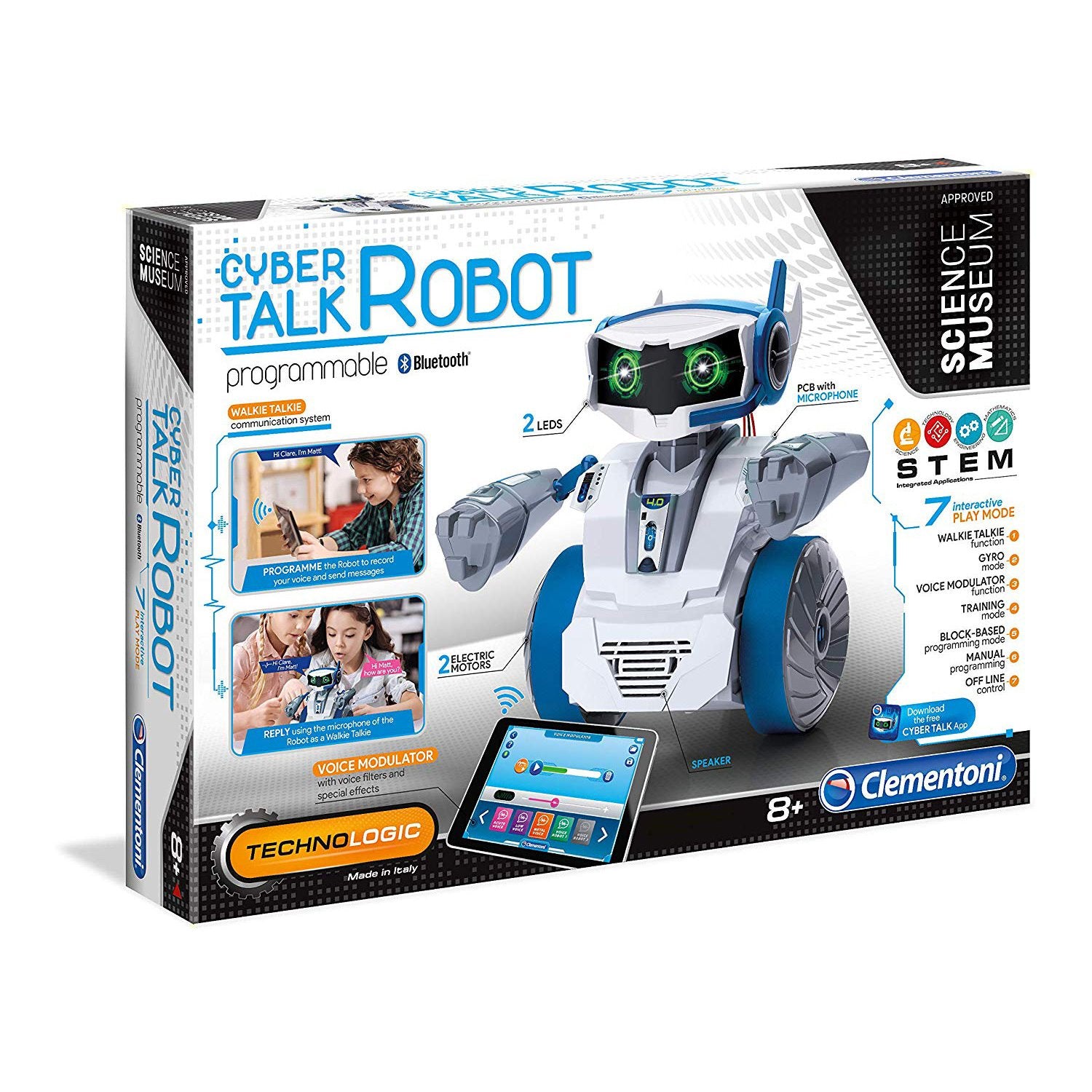 CLEMENTONI Cyber Talk Robot - Interactive Talking Robot Toy for Kids, STEM Learning & Educational Play - Perfect for Home, Classroom & Gift Giving