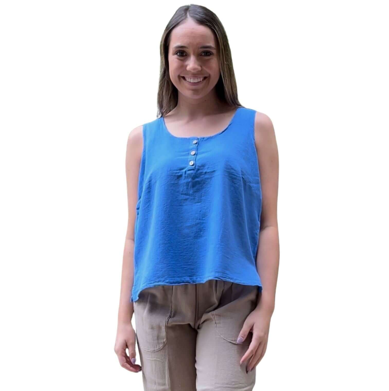 Women's Cotton Sleeveless Essential Top - Breathable Summer Tank - Perfect for Casual Wear, Layering & Workout