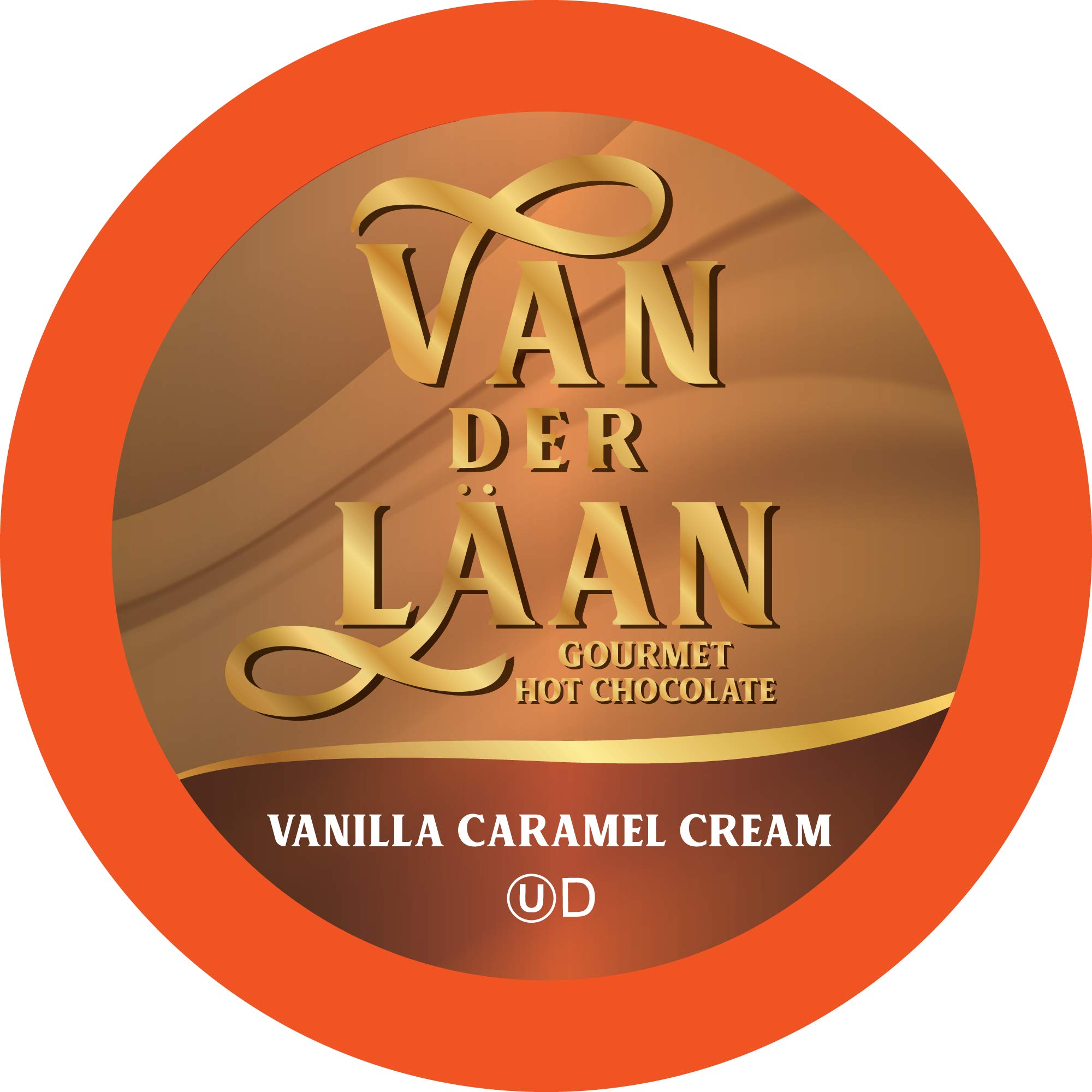 Van Der Laan Gourmet Dutch Chocolate Hot Cocoa Pods - Vanilla Caramel Flavor, 40 Count, Compatible with Keurig K-Cup & 2.0 Brewers - Perfect for Winter Warmth, Office Breaks & Cozy Evenings