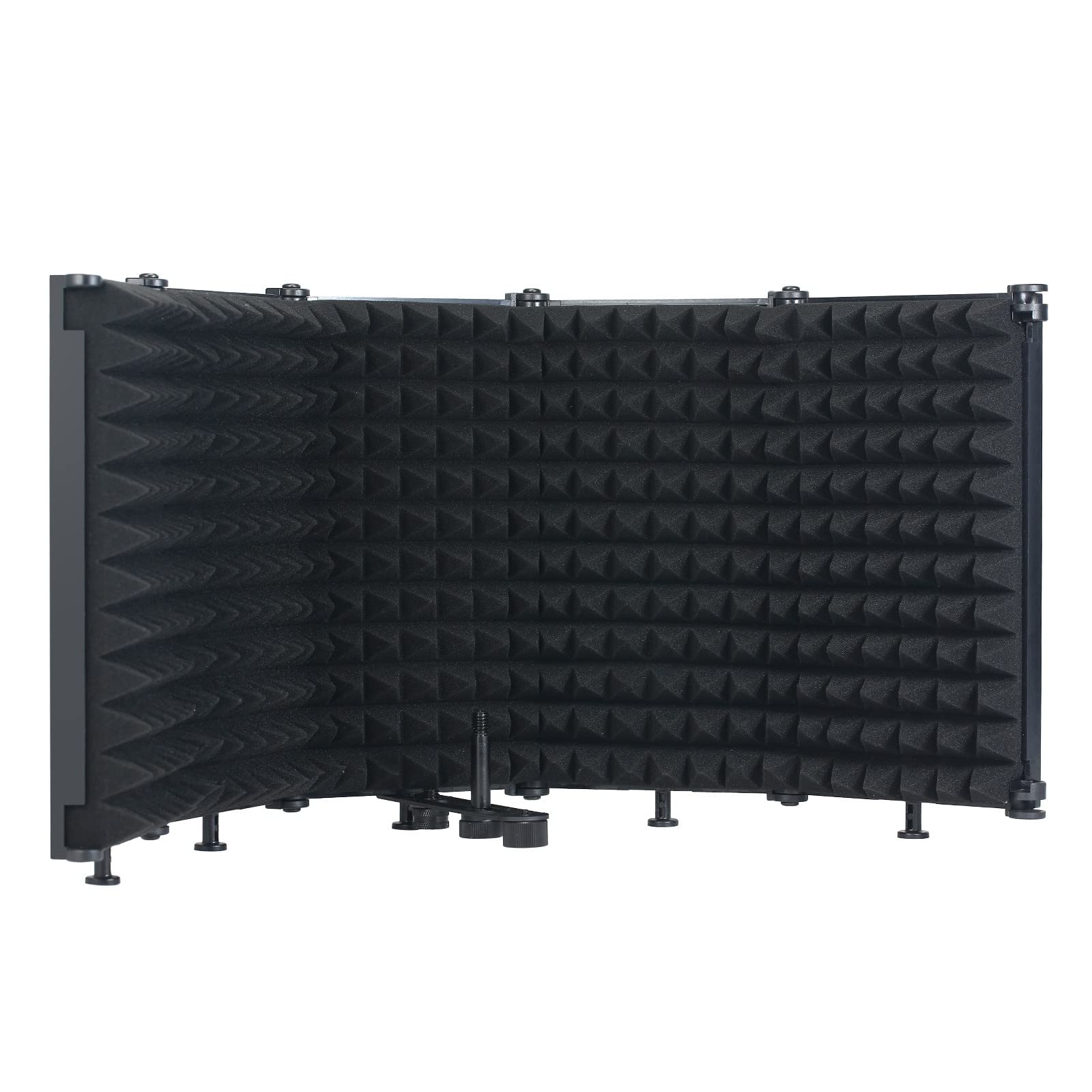 Foldable Adjustable Sound Absorbing Vocal Recording Panel - Portable Acoustic Isolation Microphone Shield for Home Studio, Podcast & Voice Over Recording (Color: Black) - Perfect for Content Creators, Musicians & Streamers