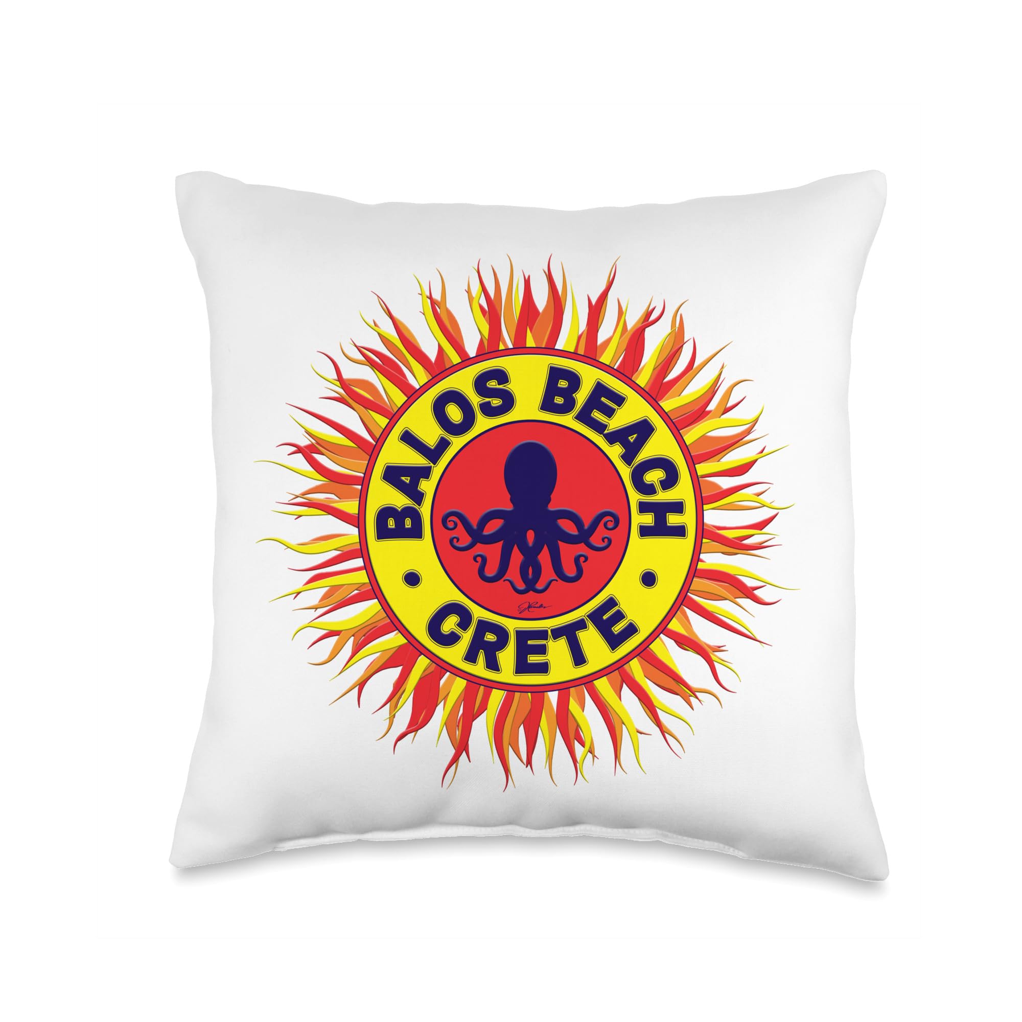 Balos Beach Crete Greece Throw Pillow - Soft Decorative Cushion Cover for Sofa, Bed & Home Decor - Perfect for Living Room, Bedroom & Coastal Themed Spaces
