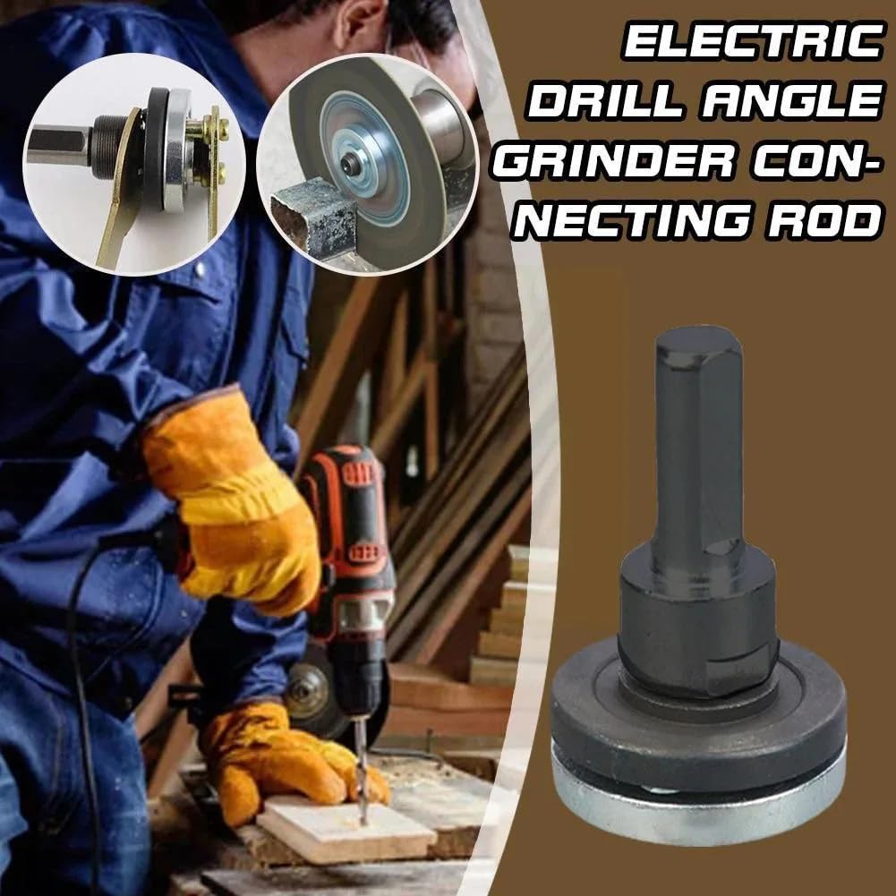 10mm Black Electric Drill Grinder Adapter with Connecting Rod & Pressure Plate - Angle Grinder Accessory for Metalworking, Woodworking & DIY Projects
