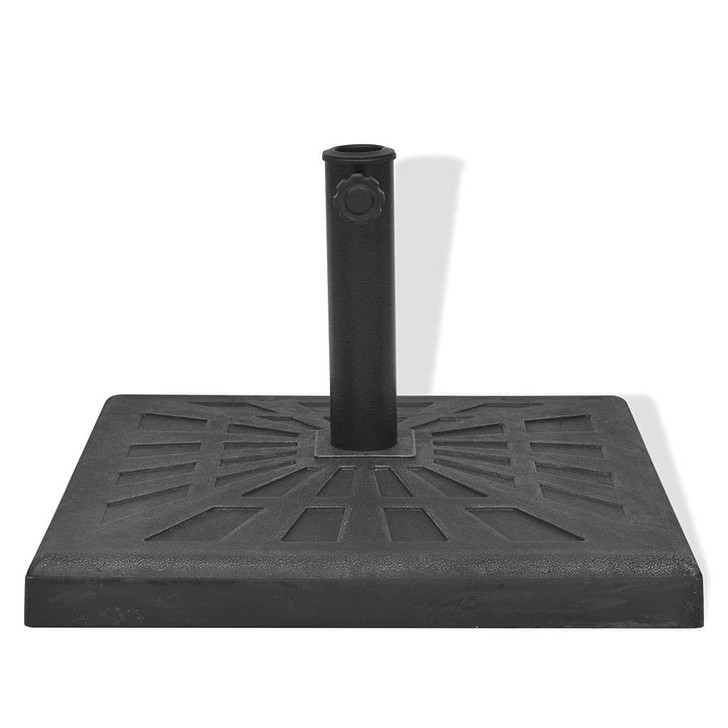 Heavy Duty Resin Square Parasol Base - 41.9 lb Weatherproof Outdoor Umbrella Stand for Patio, Garden, Deck, Poolside & Backyard - Perfect for Sun Shade Market Umbrellas in Black