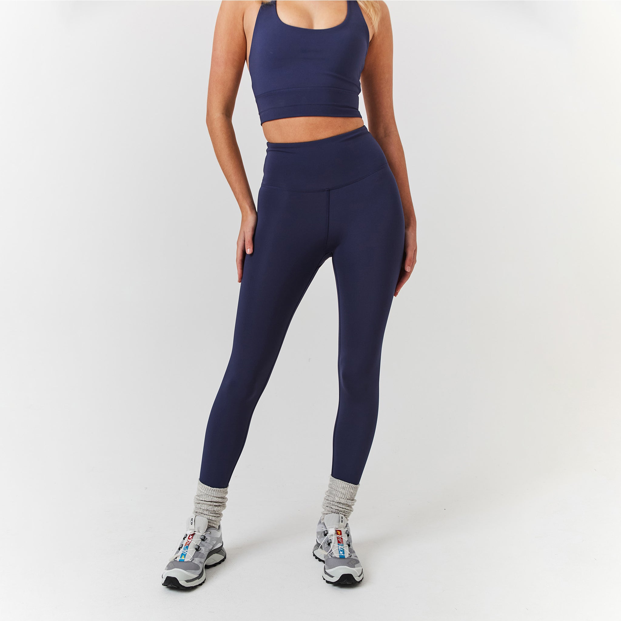 2 Pack Second Skin Leggings for Women - Olive & Midnight Blue | High Waisted Yoga Pants, Tummy Control Workout Leggings | Perfect for Gym, Running, Lounge & Everyday Wear