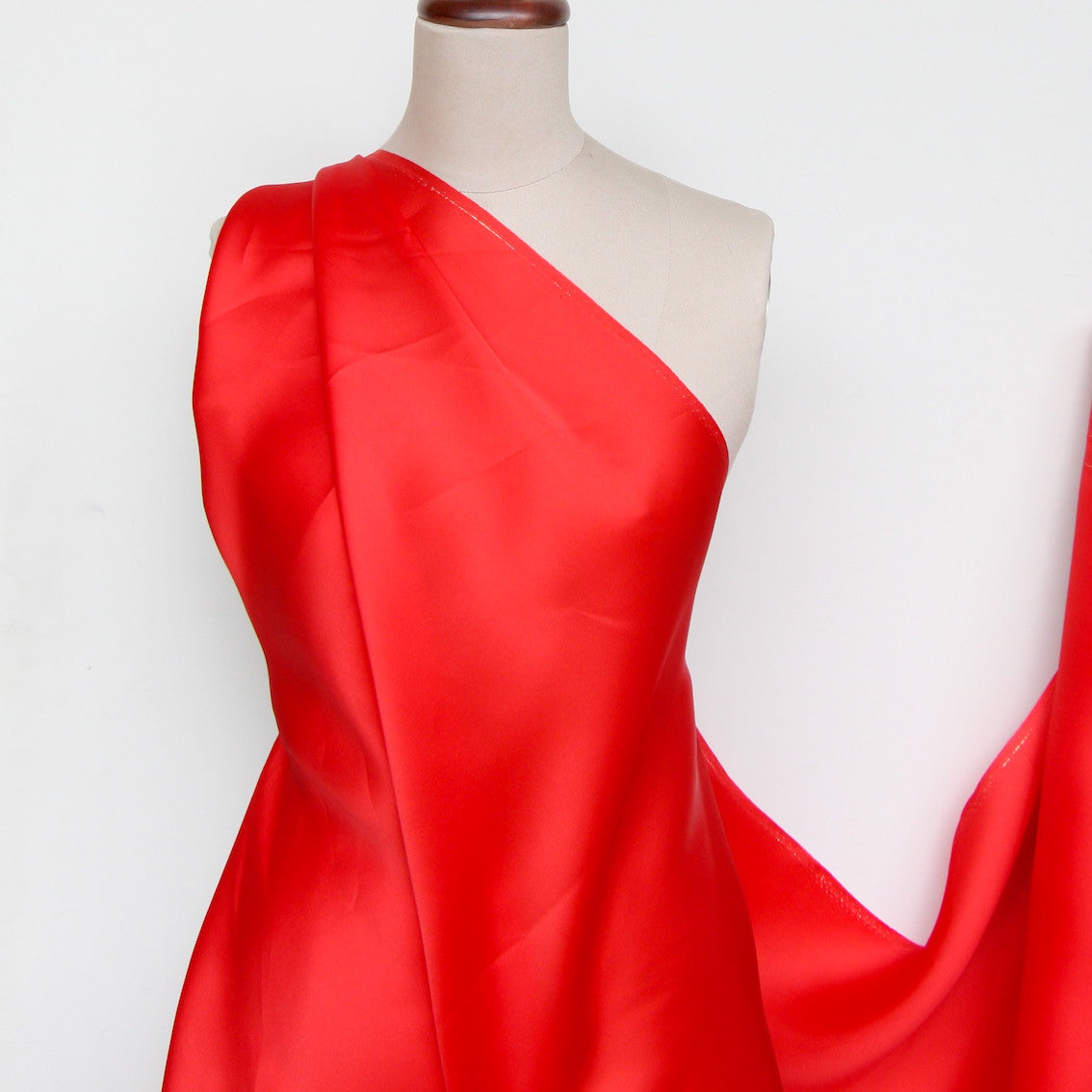 Cherry Bomb Satin Organza Fabric - Premium Quality Dressmaking Material for Wedding Dresses, Bridesmaid Gowns & Evening Wear