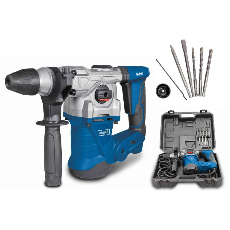 Scheppach DH1300PLUS 1300W Heavy Duty Hammer Drill with 32-Piece Accessory Kit - Perfect for Masonry, Concrete Drilling & DIY Home Improvement Projects