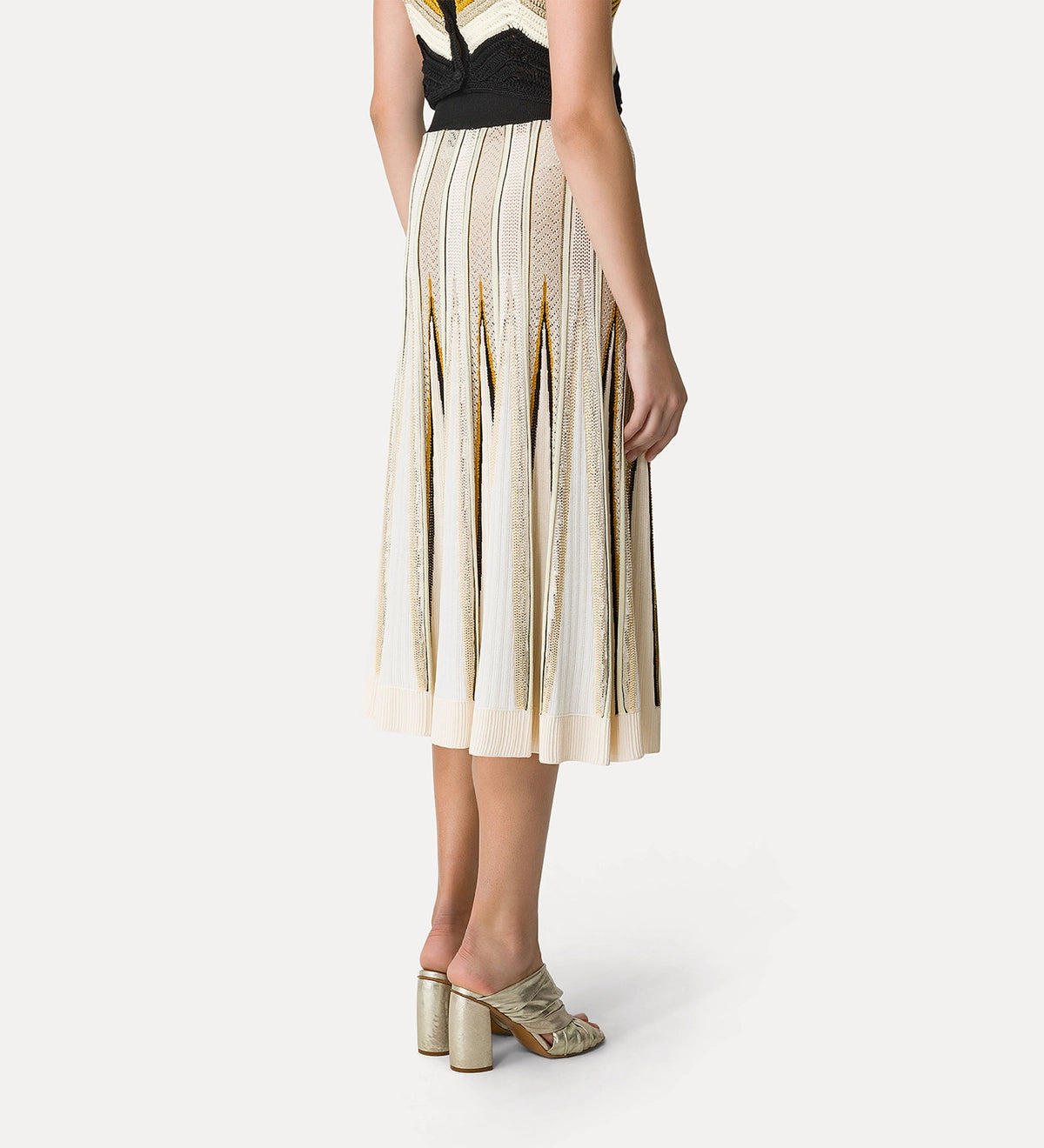 Chevron Stitch Skirt - Soft Bamboo Fabric A-Line Midi Skirt for Women | Comfortable & Stylish Summer Casual Wear for Outings & Beach Vacations
