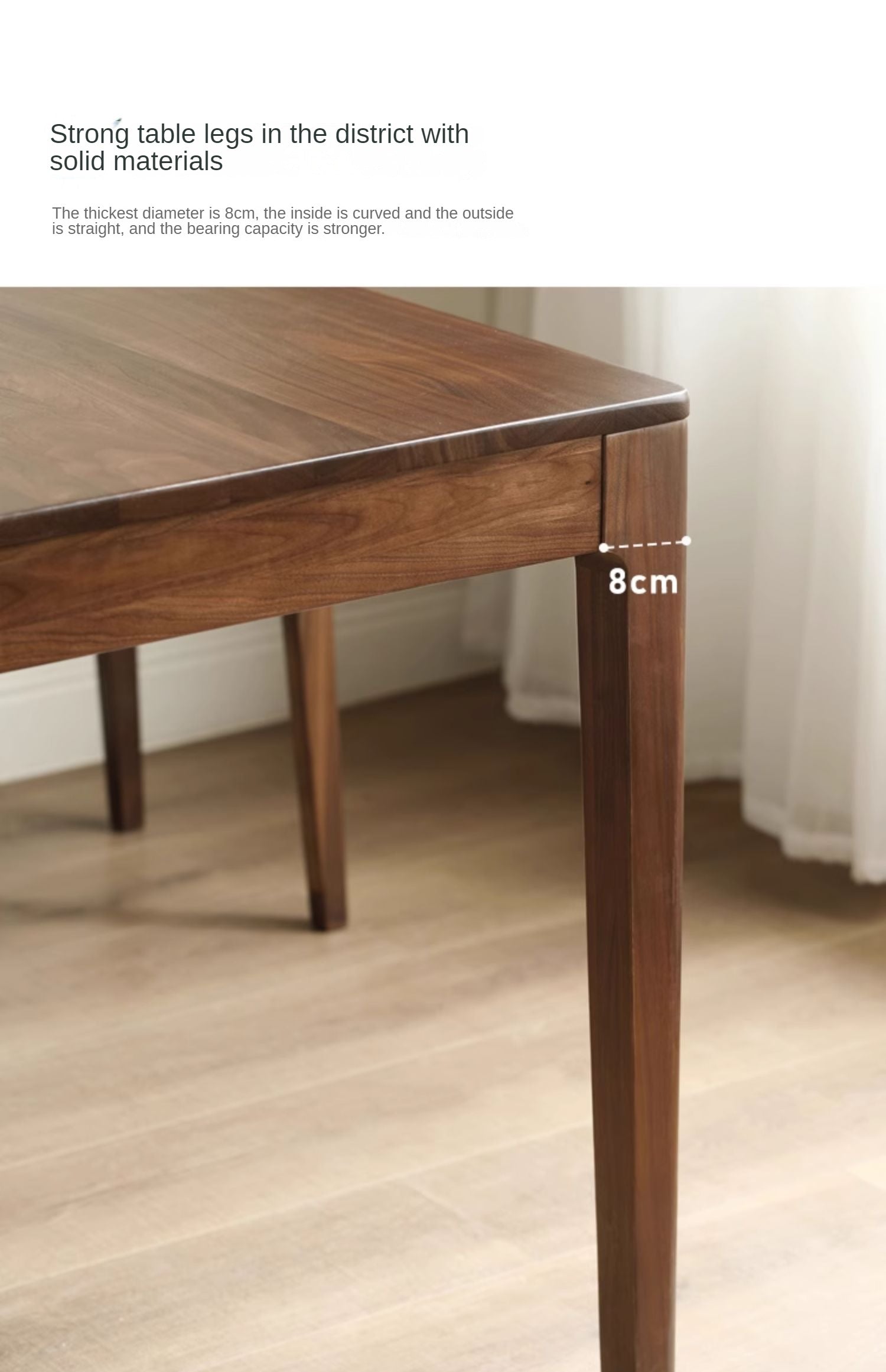 Premium Black Walnut Solid Wood Rectangular Dining Table - 6-Seater Rustic Farmhouse Style for Dining Room & Kitchen | Handcrafted Eco-Friendly Furniture
